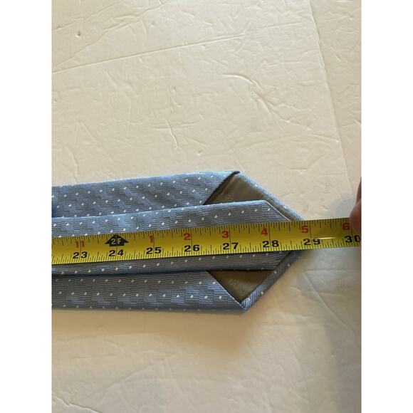 Giorgio Armani Blue Microdot 3.75” Silk Men’s Tie Made In Italy Necktie Designer - Picture 8 of 10